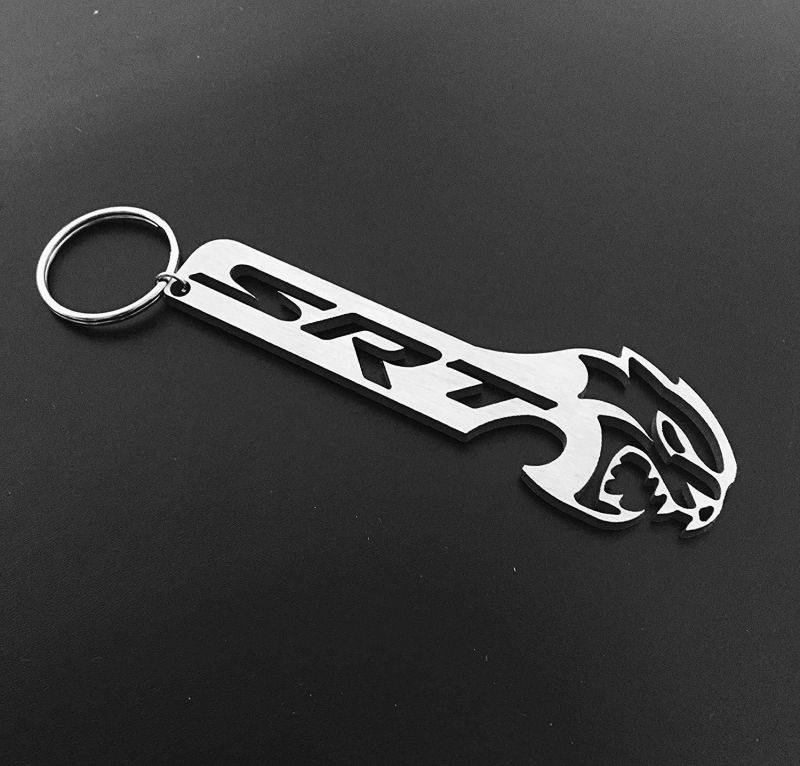 SRT Key Chain with Bottle Opener Hook (Brushed Stainless)