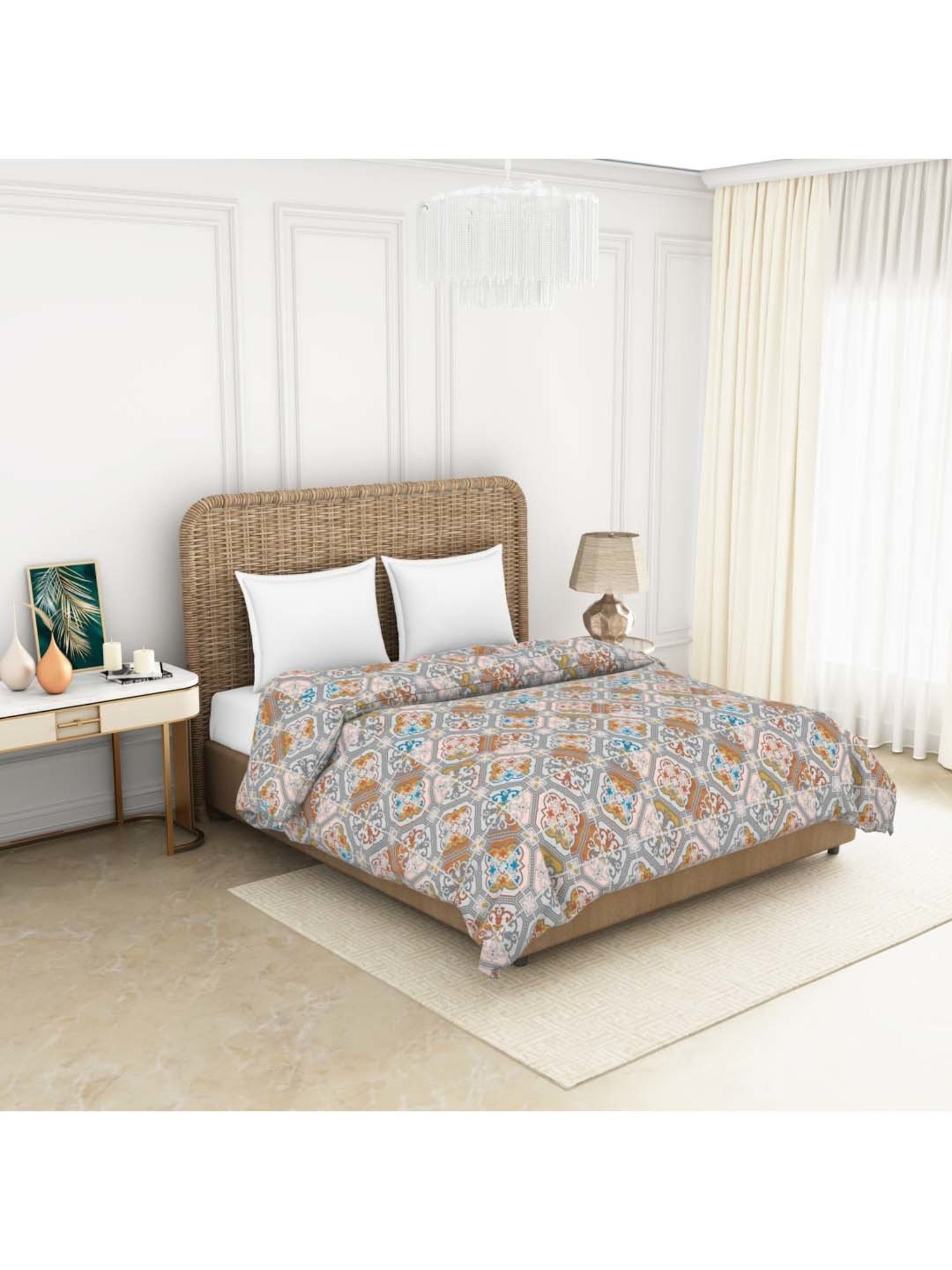 Spaces Adonia Multicolor Cotton 144 TC Double Quilt