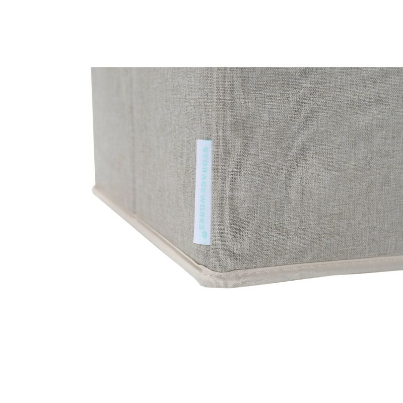 StorageWorks Set of 2 Fabric Storage Bins with Cotton Rope Handles and Low Front Wall Comfort