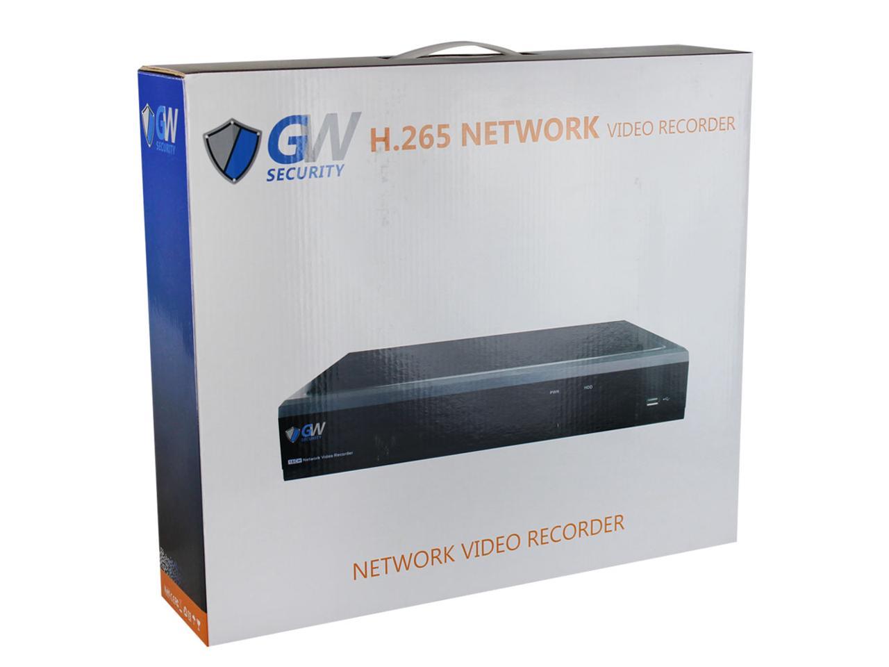 GW 8 Channel 4K NVR H.265 HEVC 5 Megapixel PoE IP Camera System, 6 x 1920P HD IP66 Rated Weather Proof, 3.6mm Wide Angle Camera, Night Vision Compact Size, Free App Access