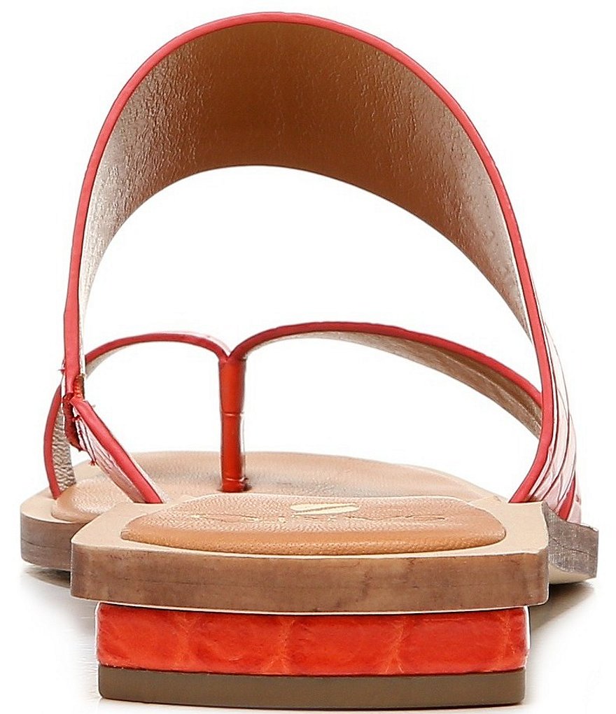 Sarto by Franco Sarto Ediana Croco Print Leather Toe Ring Square Toe Sandals