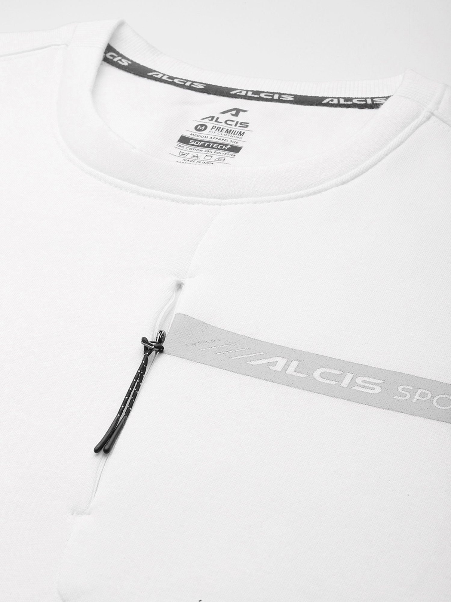 ALCIS Off White Regular Fit Printed Sweatshirt