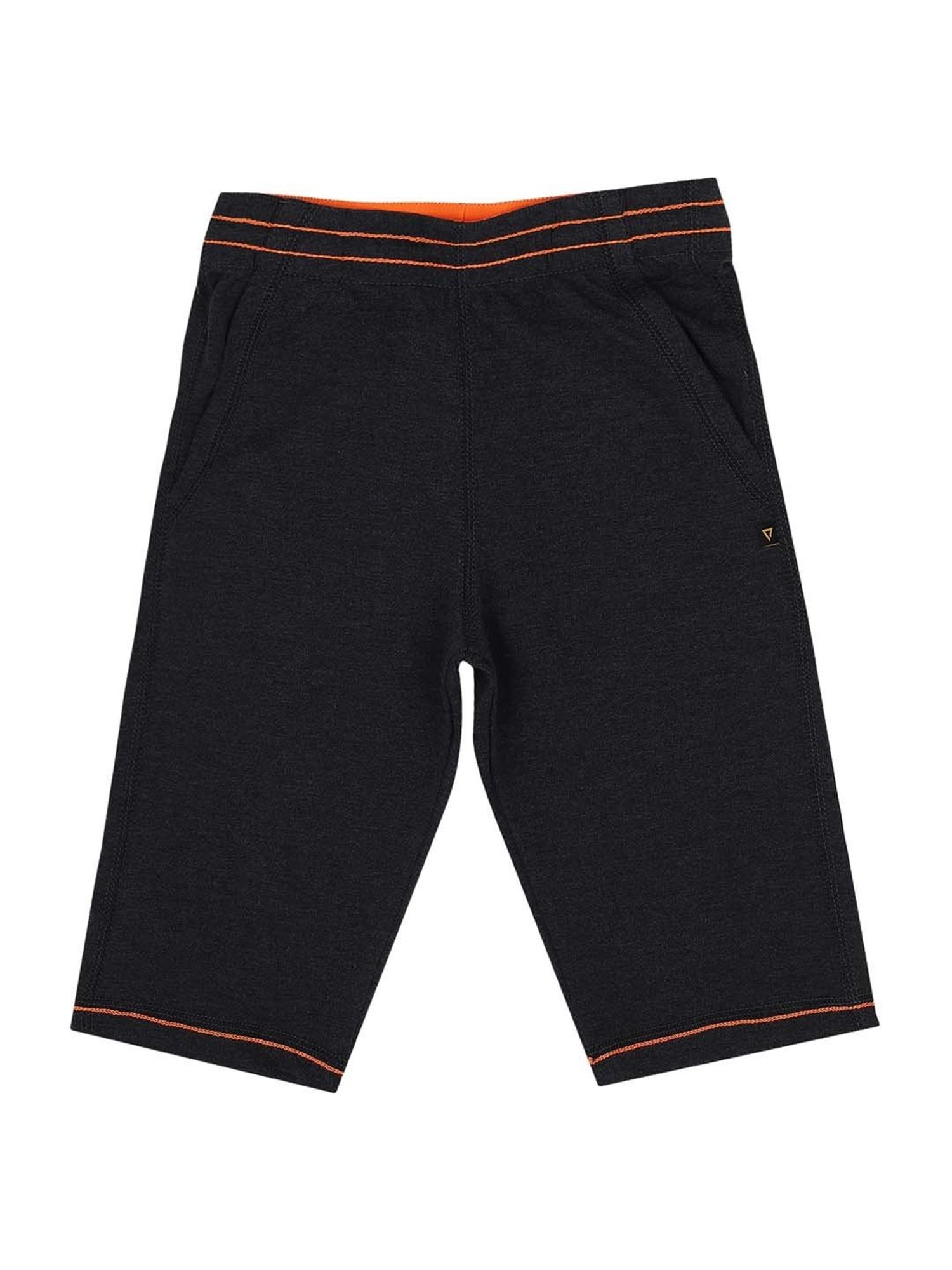 Proteens Kids Black Cotton Regular Fit Capris
