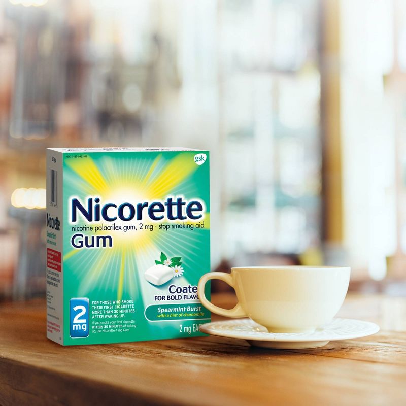 Nicorette 2mg Stop Smoking Aid Nicotine Gum - Spearmint Burst - 160ct