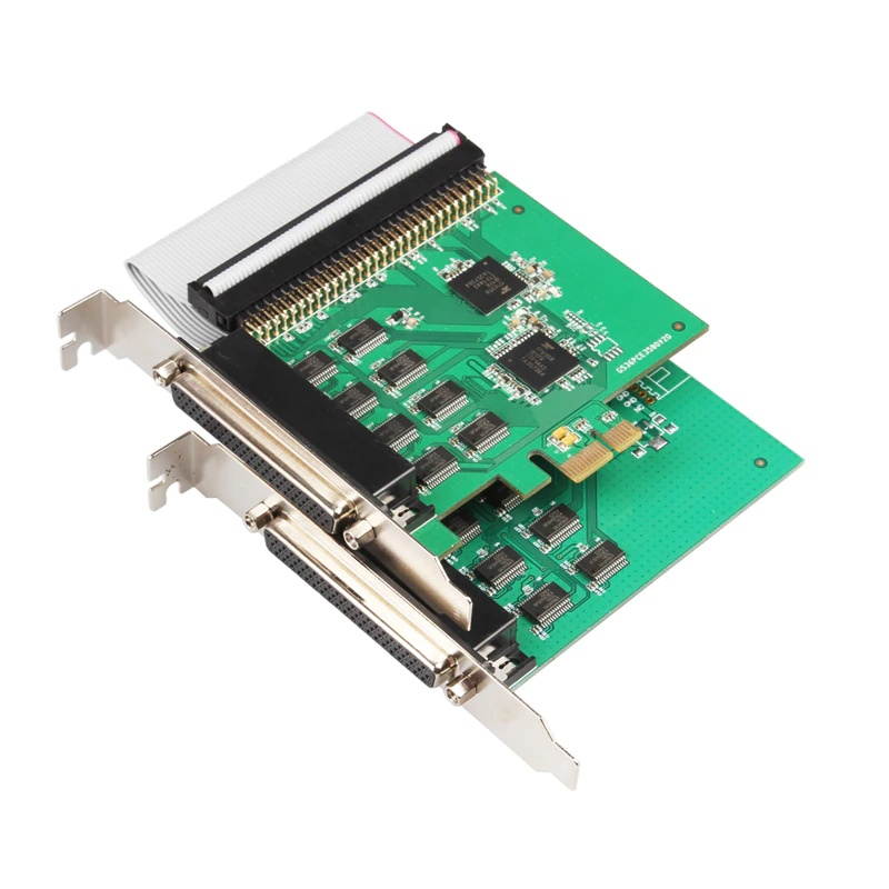 PCI-Express to 16 Port Serial RS232 Expansion Card Two DB62 to DB9 Fan-out Cable