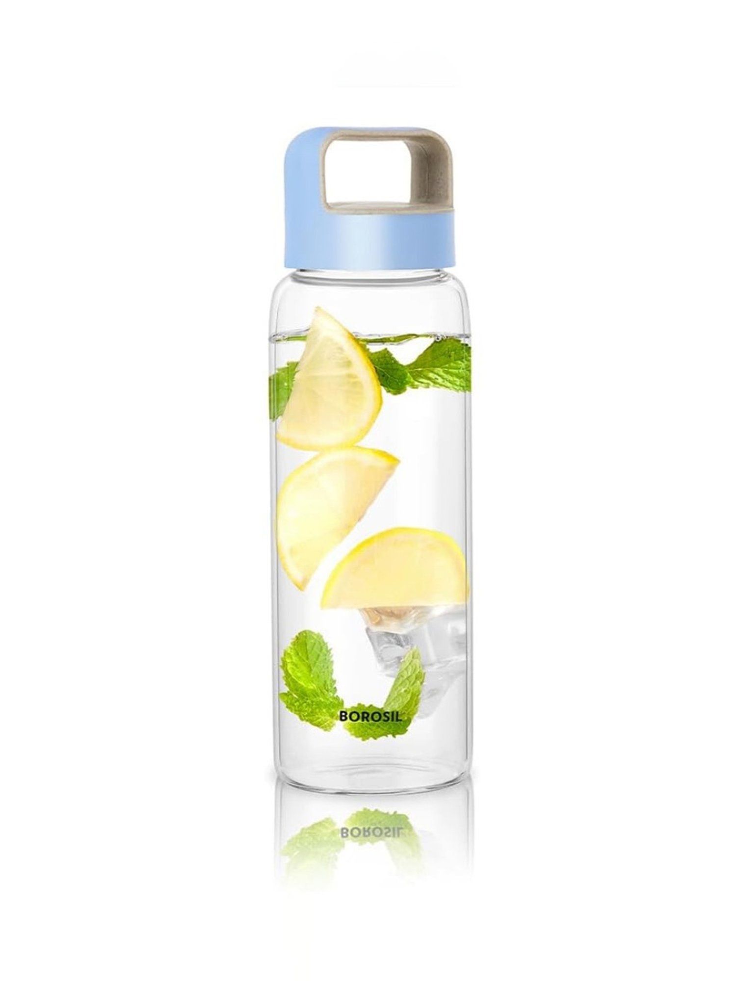 Borosil Water Bottle For Hot & Cold Water (Blue, 550 ml)