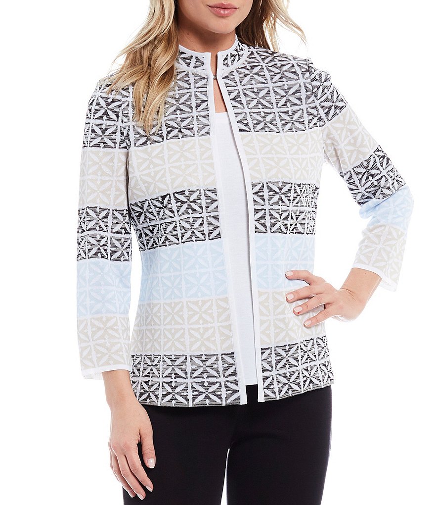 Misook Long Sleeve Shell Block Jacket