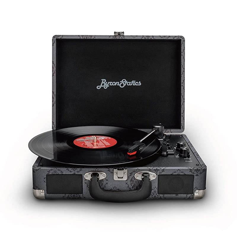 Vinyl Record Player 3 Speed Turntable Bluetooth Record Player with 2 Built in Stereo Speakers Replacement Needle Supports RCA Line Out AUX in Portable Vintage Suitcase