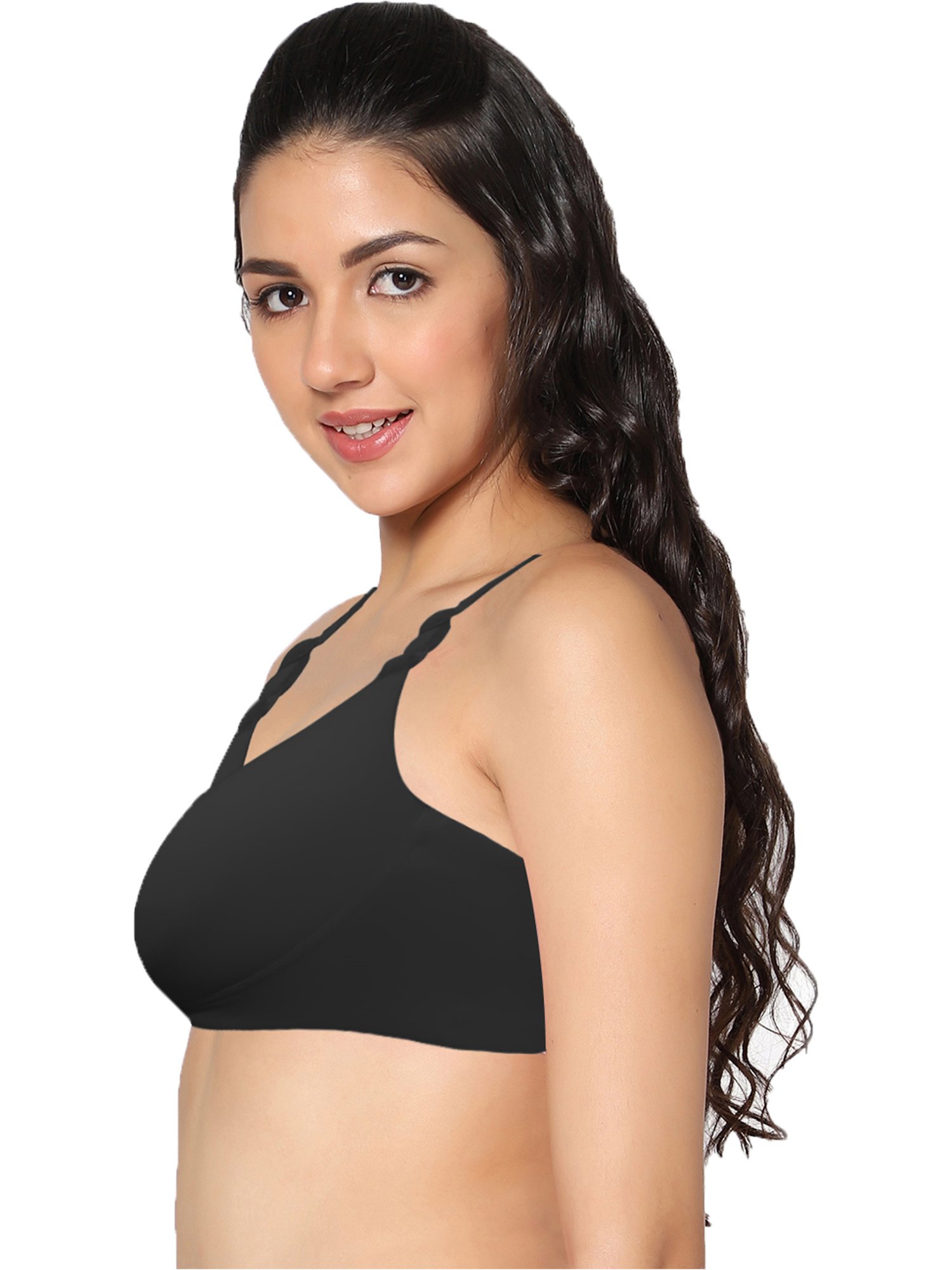IN CARE Black Non-Wired Full Coverage Push-Up Bra