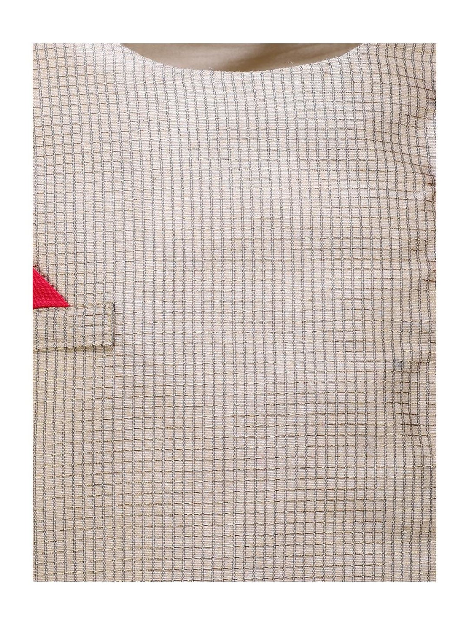 A Little Fable Kids Beige Checks Waistcoat