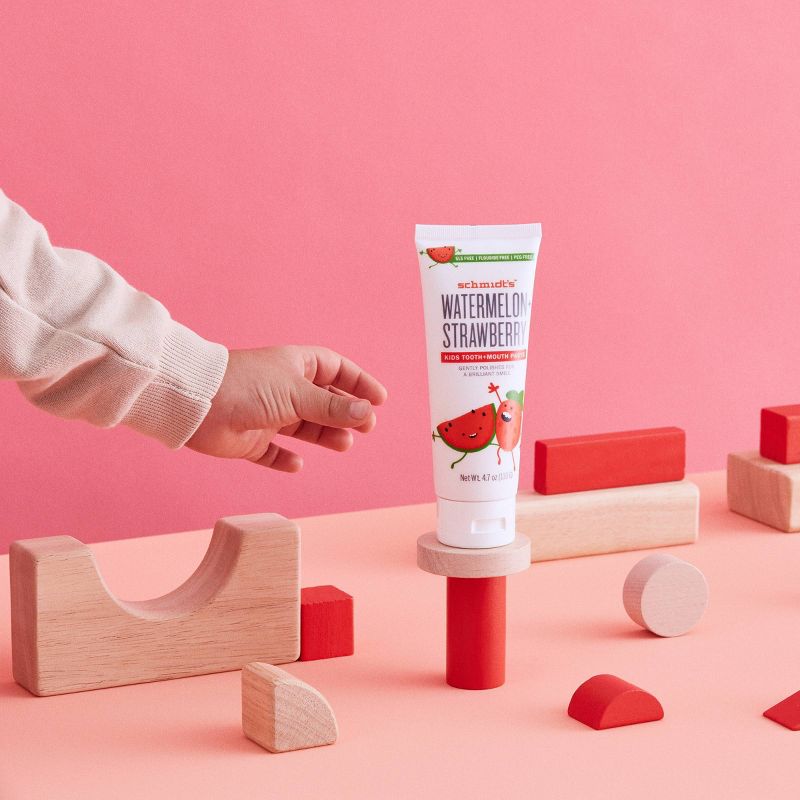 Schmidt's Watermelon + Strawberry Fluoride-Free Mouth and Toothpaste for Kids - 4.7oz