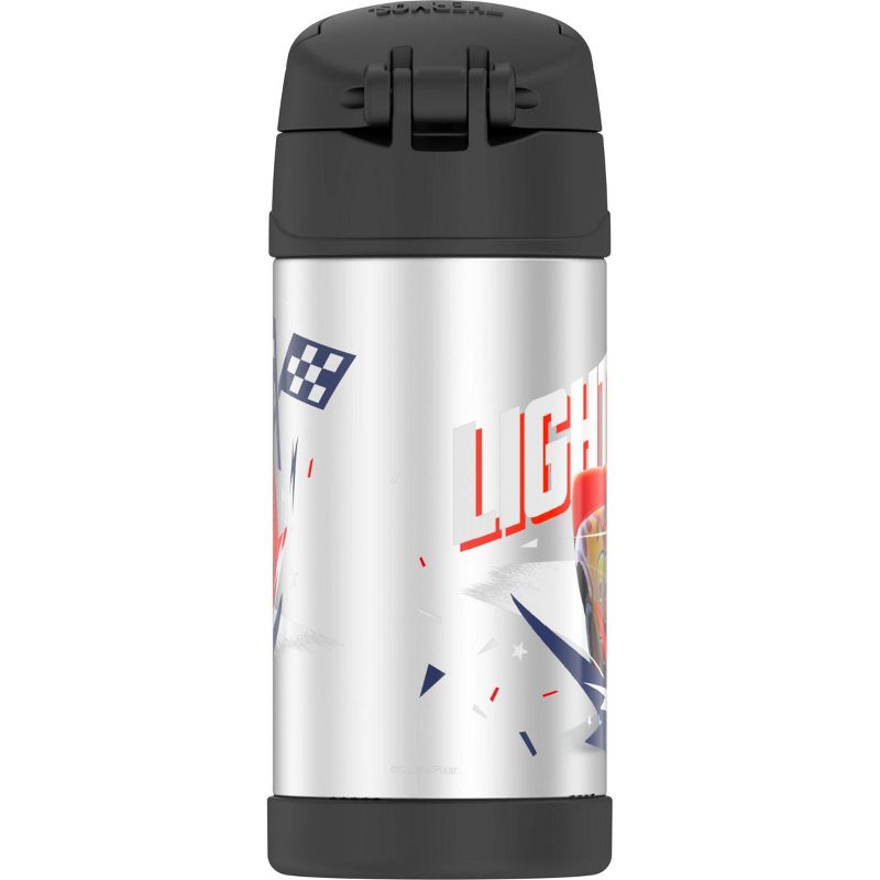 Thermos Cars 12oz FUNtainer Water Bottle - Black/Silver