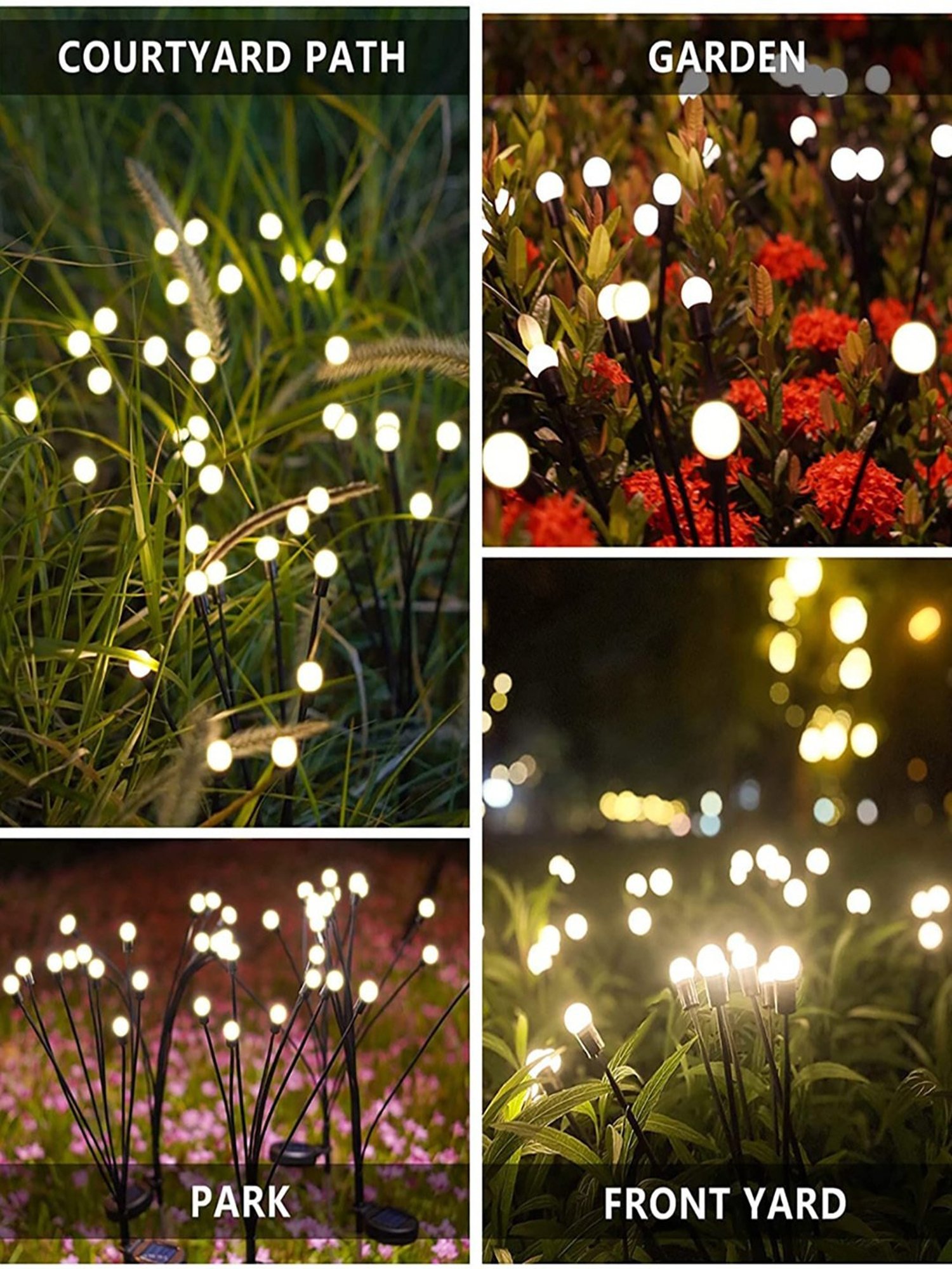 Xergy 8LED Solar Garden Lights Pack of 2 (Warm White)