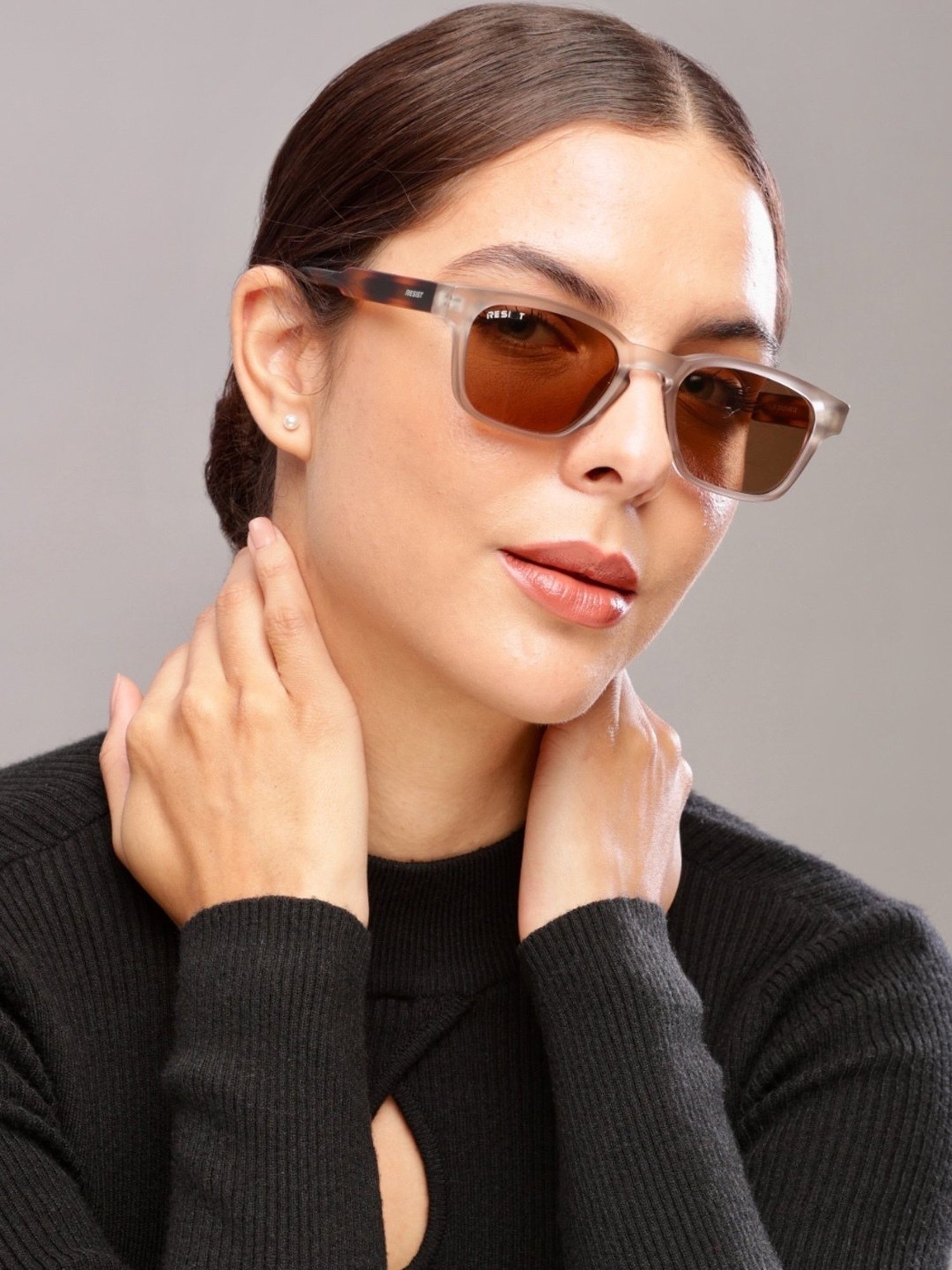 Resist Eyewear Brown Wayfarer uv protected Unisex Sunglasses