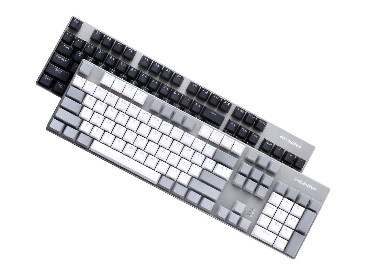 MAIBENBEN MECHREVO S1 Mechanical Gaming Keyboard 104 Keys Blue/Red/Black Switch Metal Panel Colorful Backlights Wired USB For PC Desktop Computer Laptop Notebook White/Grey Keycaps