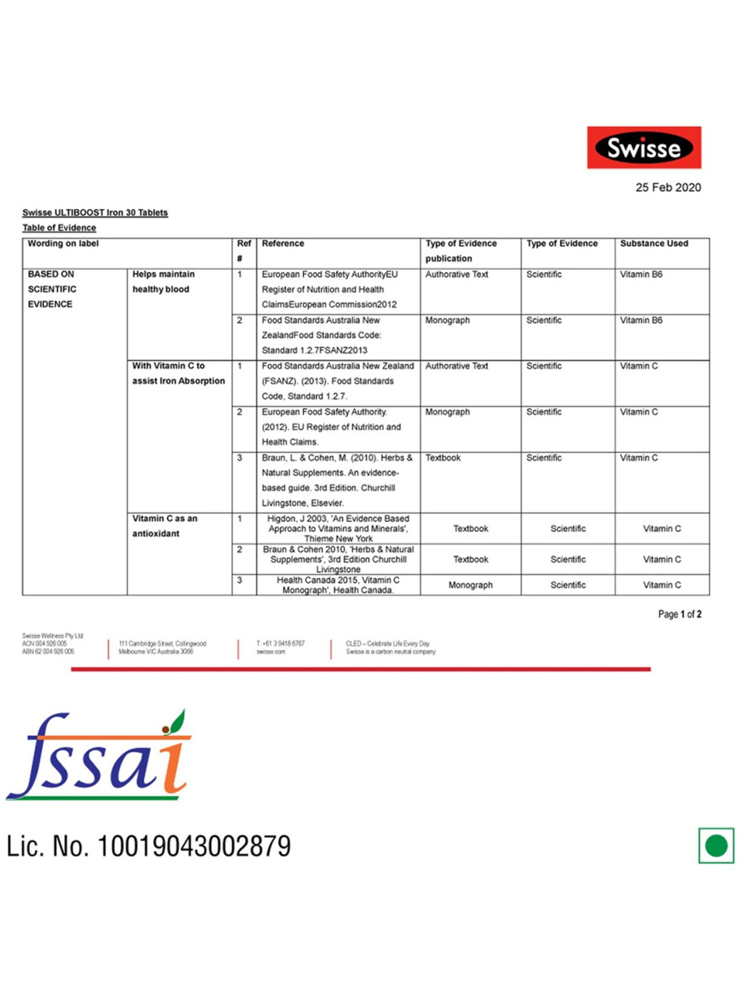 Swisse Ultiboost Iron Supplement - 30 Tablets