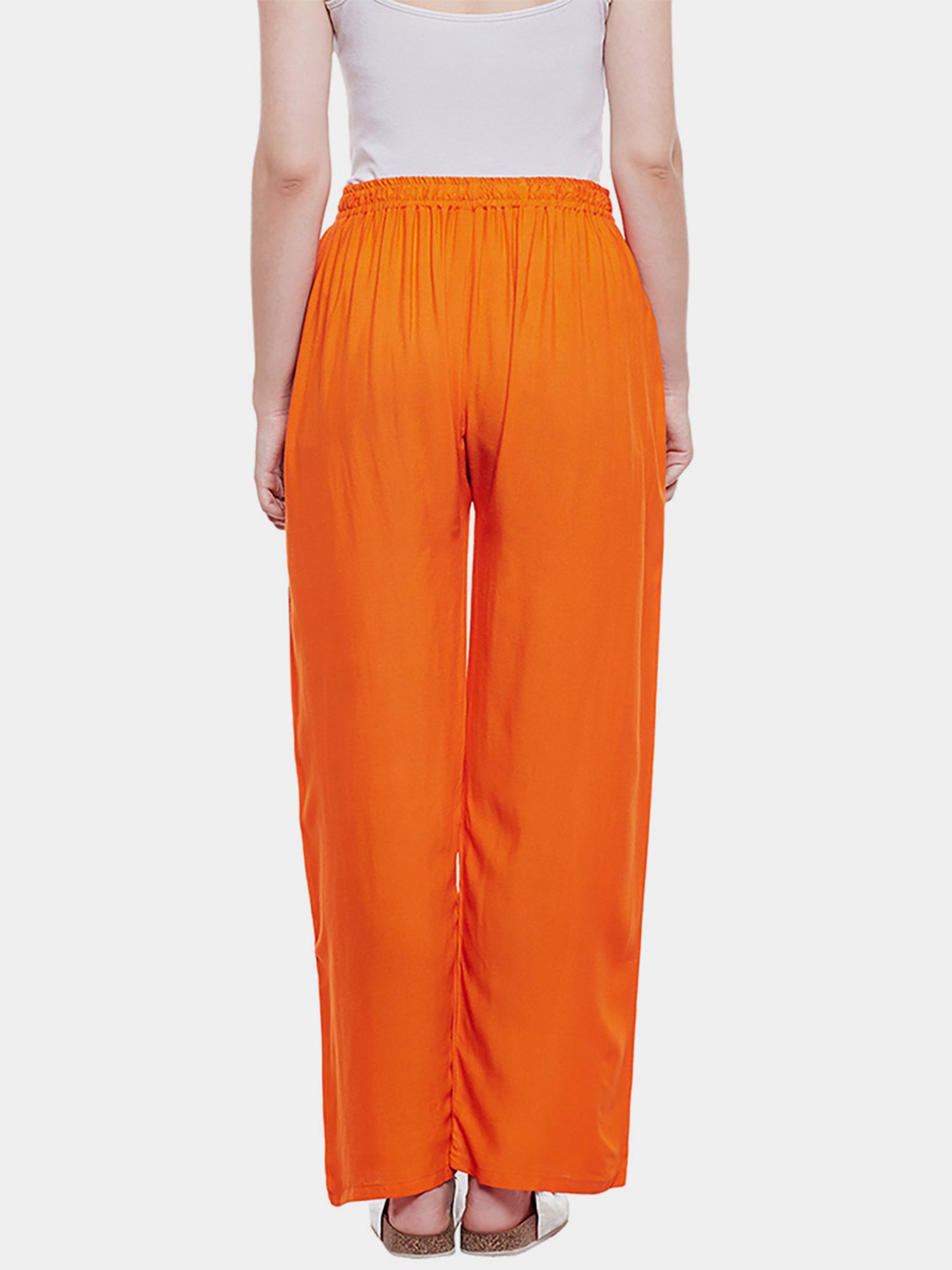 Castle Orange Straight Fit Palazzos