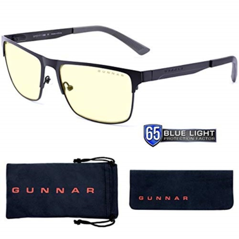 Gunnar Pendelton Amber Lens Block Blue Light Slate Frame Eyewear
