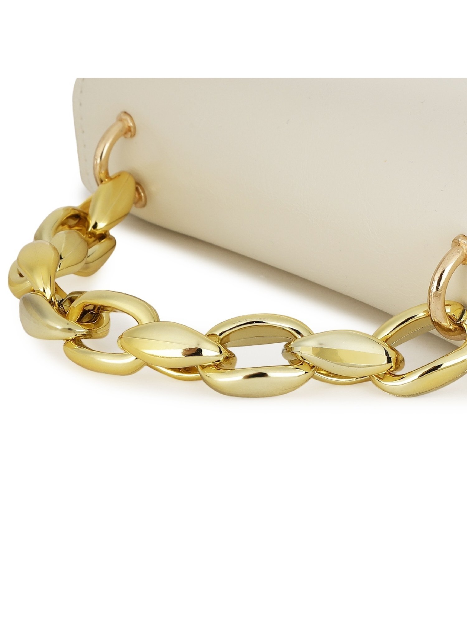 Fastrack White Solid Medium Satchel Handbag