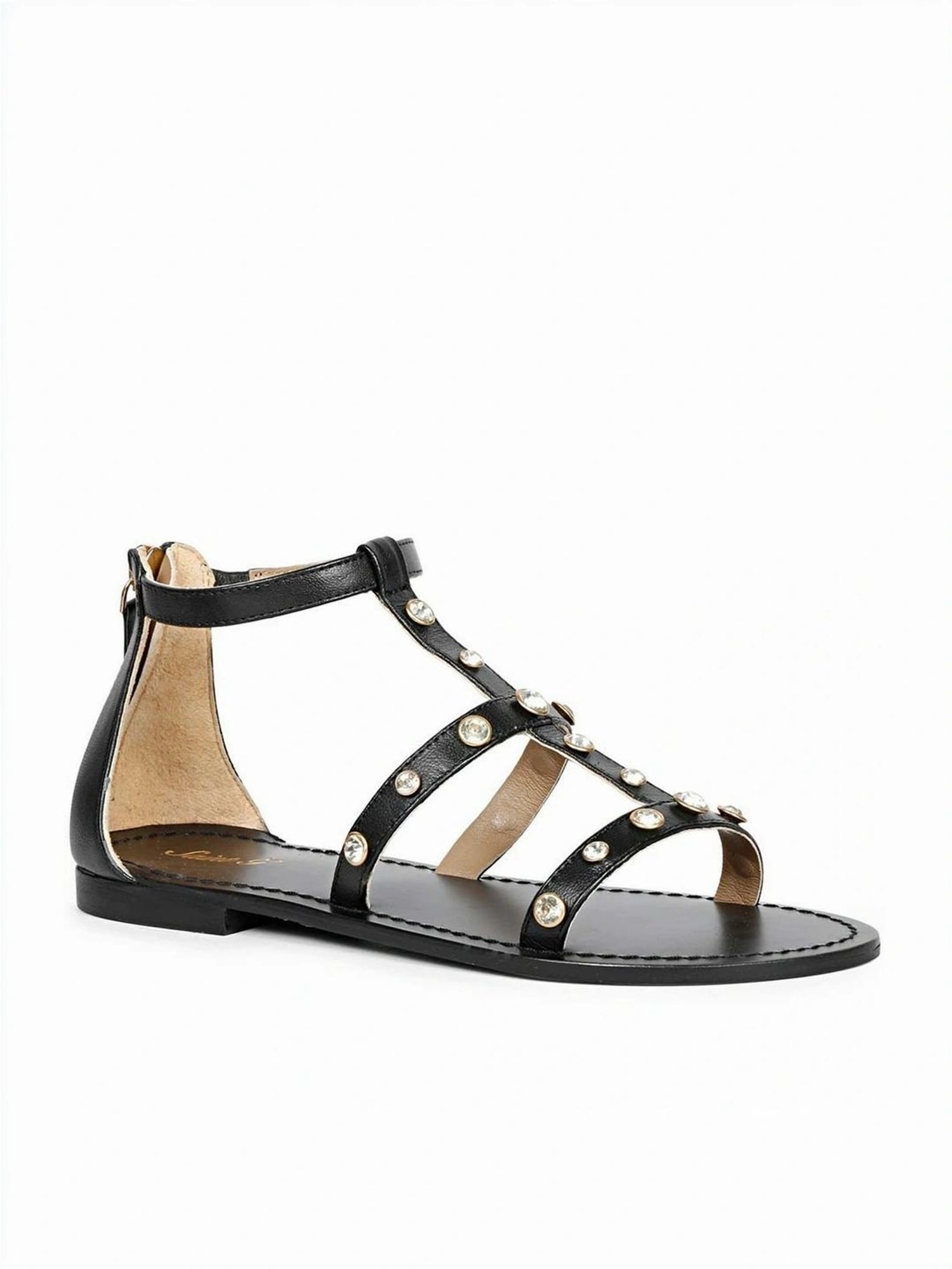 Saint G Women's Black Ankle Strap Sandals