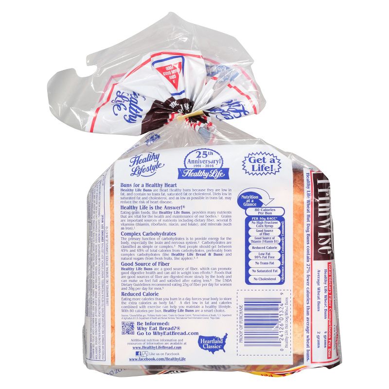 Healthy Life Wheat Hot Dog Buns - 12oz/8ct