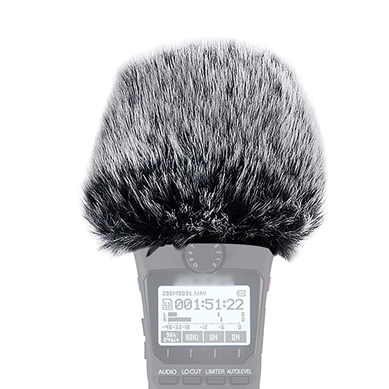 H1n Windscreen Furry Outdoor Windscreen Muff Windshield as Pop Filter Custom Fit for Zoom H1n Handy Recorder
