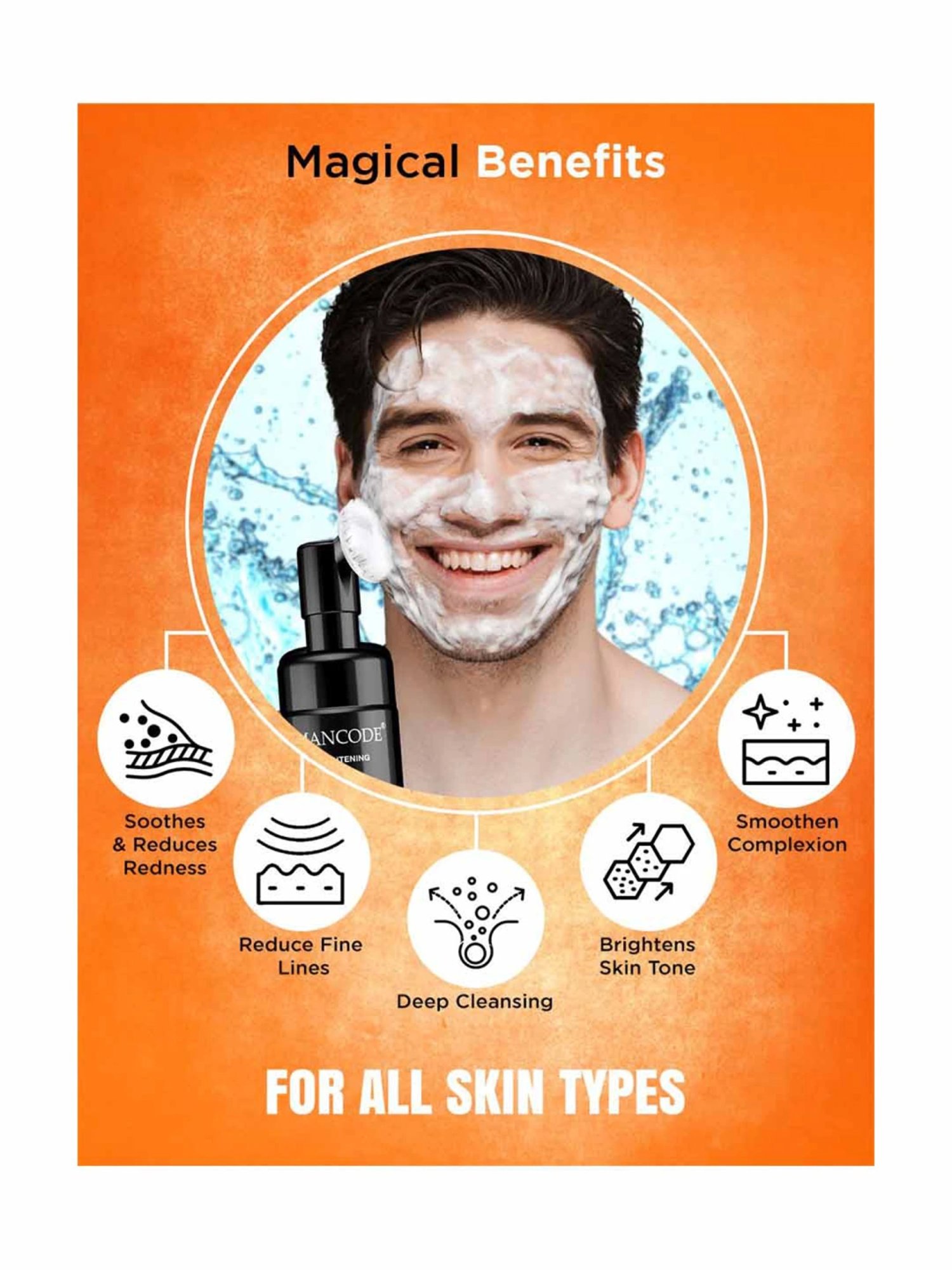 Mancode Brightening Vitamin C Foaming Facewash - 150 ml