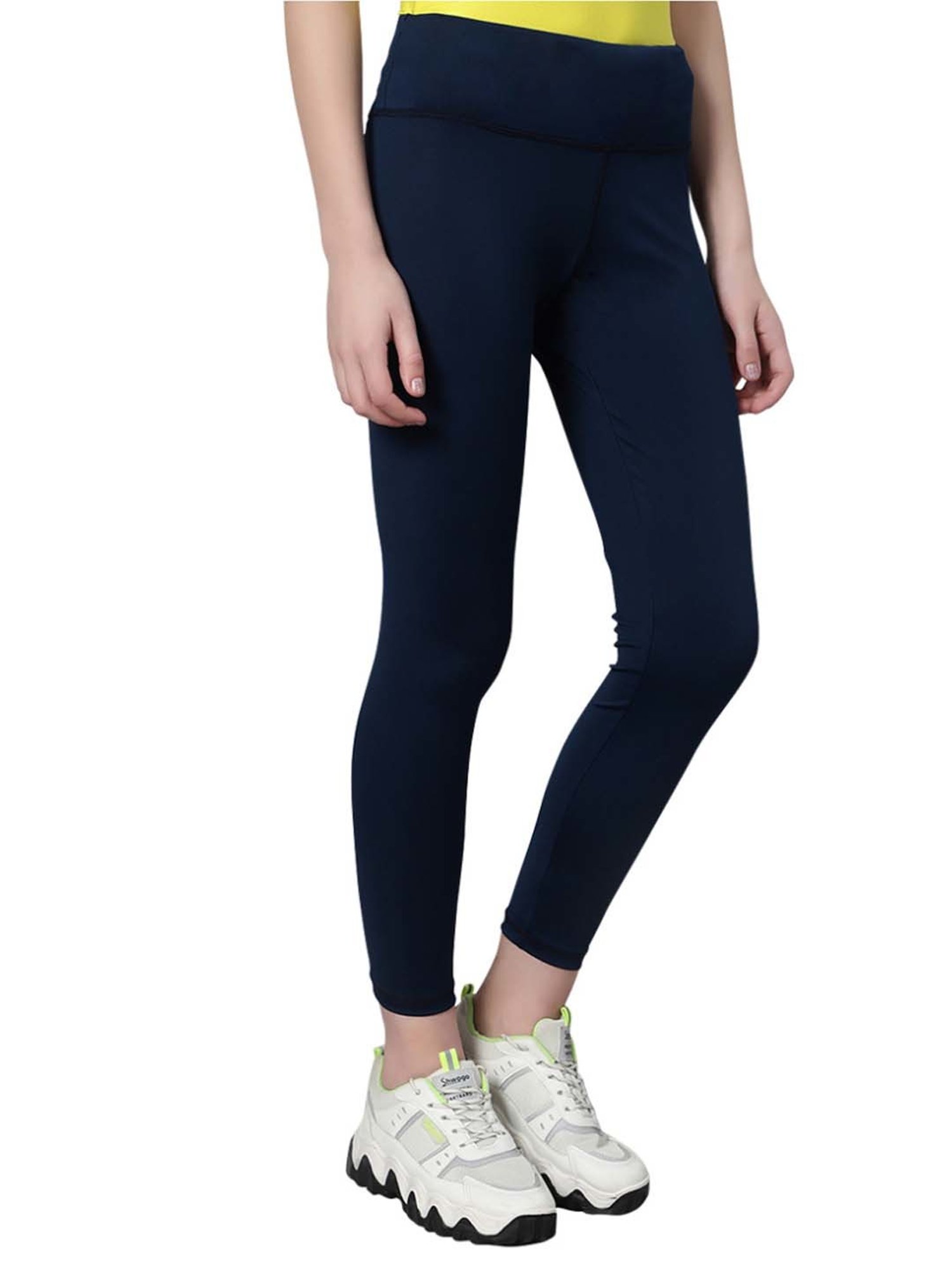 Omtex Blue Mid Rise Sports Tights