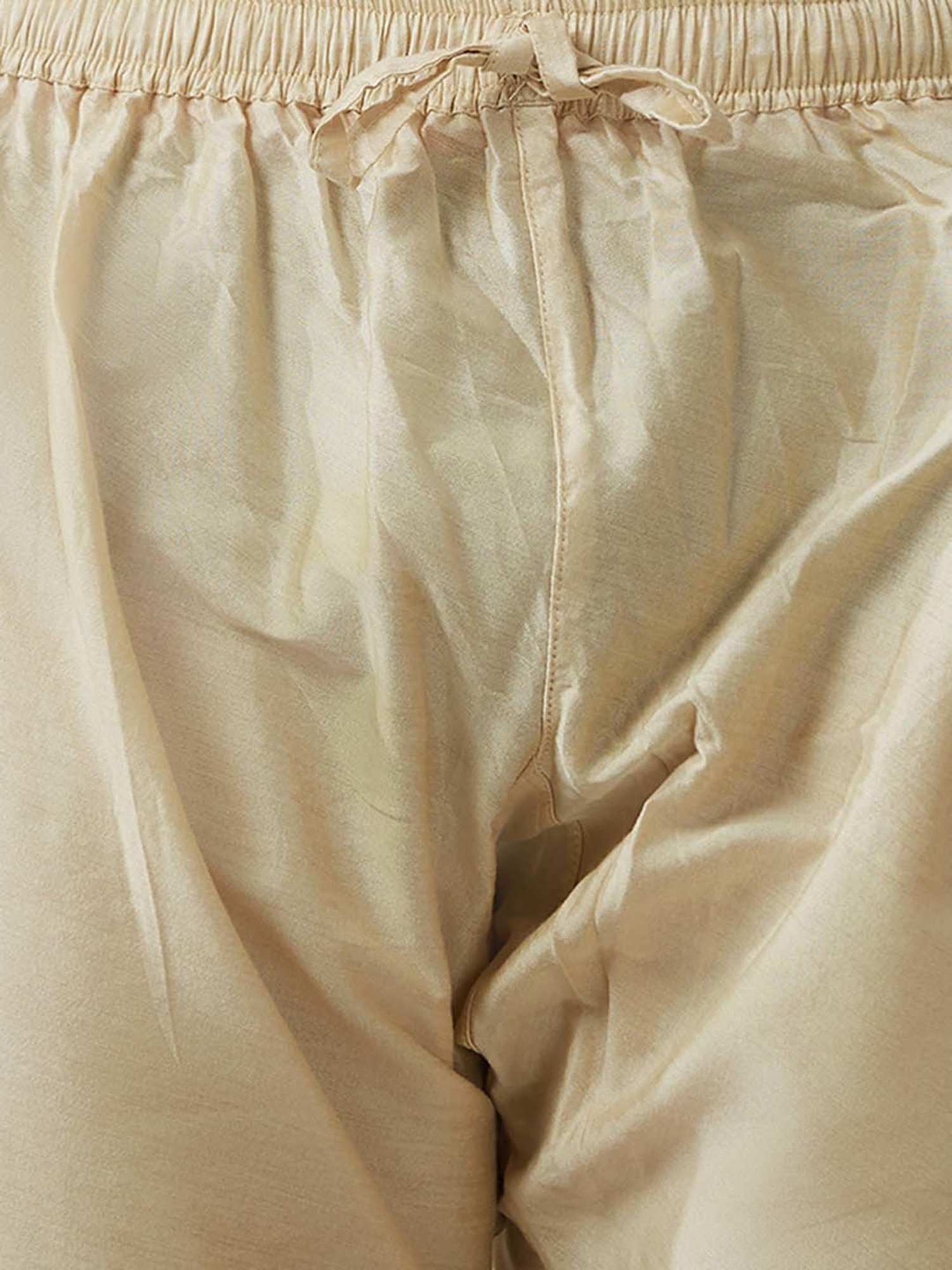 Manyavar Blue & Gold Regular Fit Self Design Kurta & Churidar Set