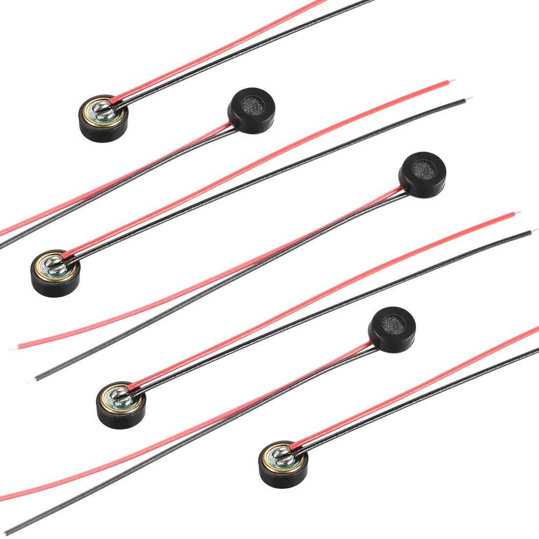 uxcell 4015 38dB Electret Microphone Pickup 4mm x 1.5mm Cylindrical Condenser MIC with Wires for PCB 30 Pcs