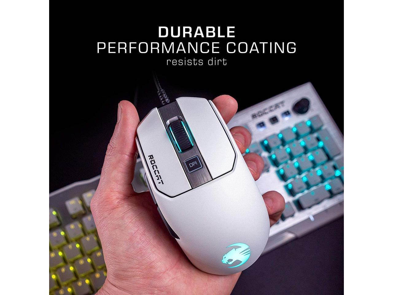 ROCCAT Kain 120 AIMO ROC-11-612-WE White Wired Optical Titan-Click RGB Gaming Mouse