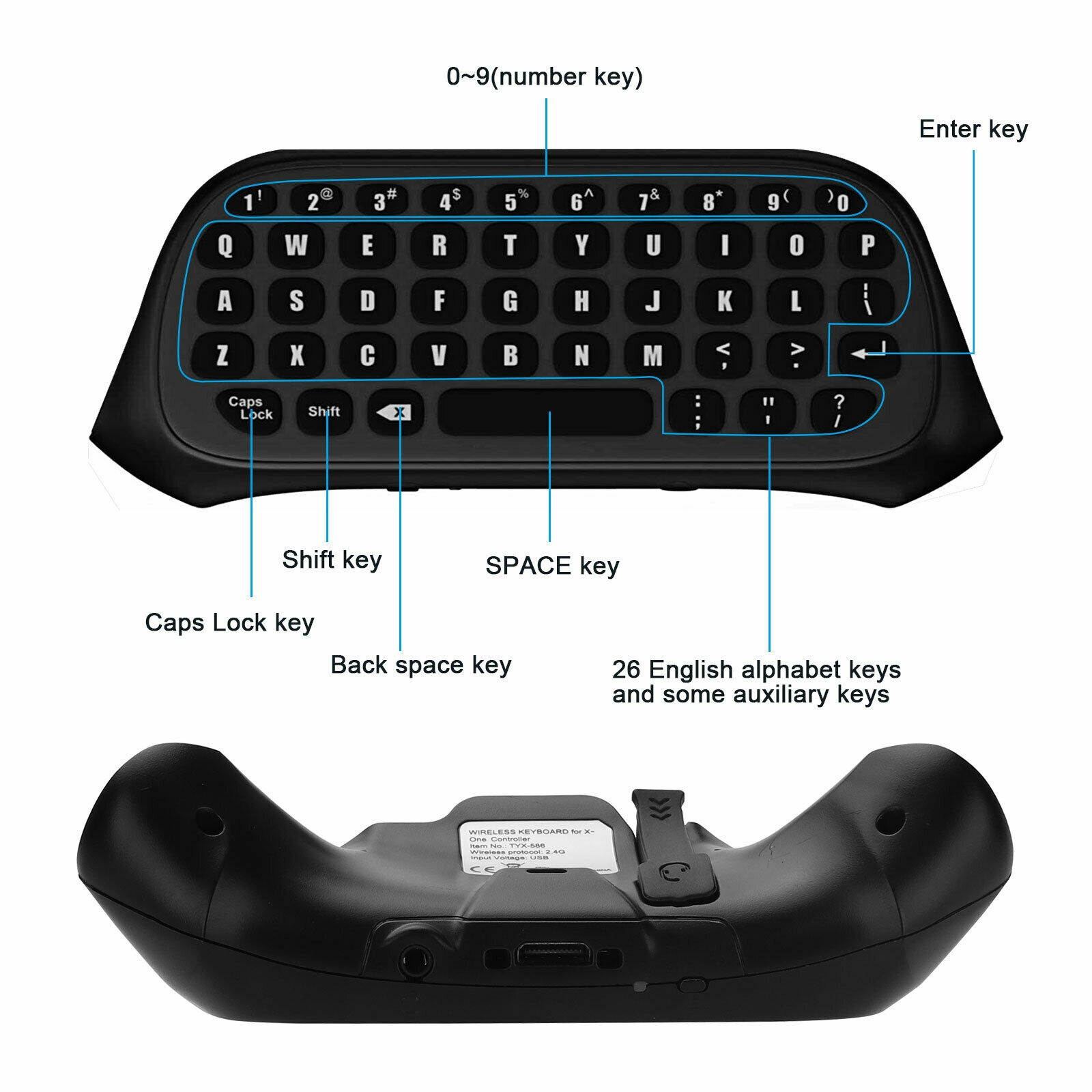 For Xbox One/S/X Controller Wireless Keyboard Mini Message Keypad Game Chatpad