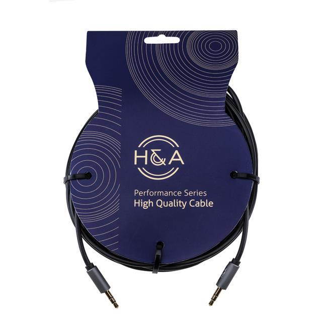 H&A Stereo Mini Male to Stereo Mini Male Auxilary Cable (Gold Series) 25'