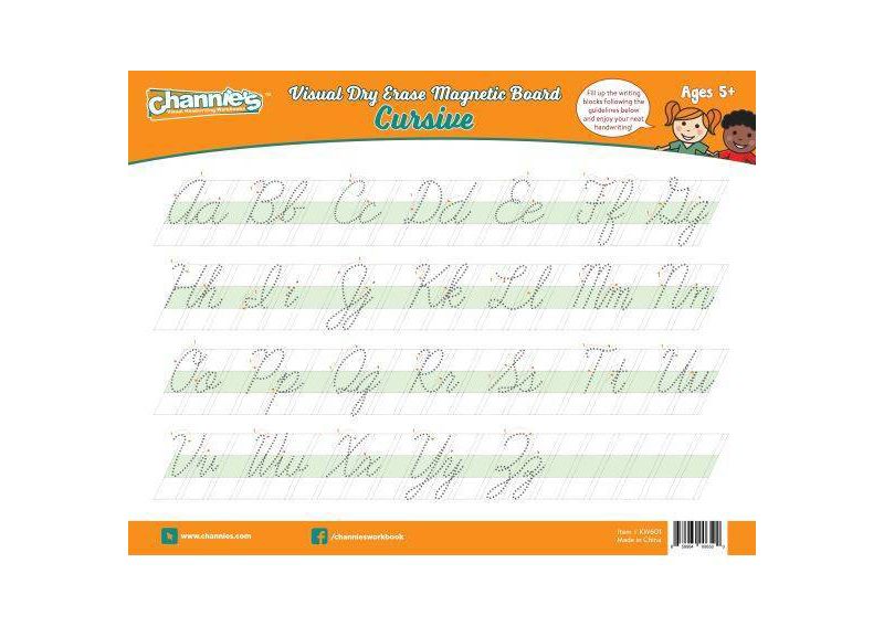 Channie's 2pk Visual Dry Erase Magnetic Cursive Boards