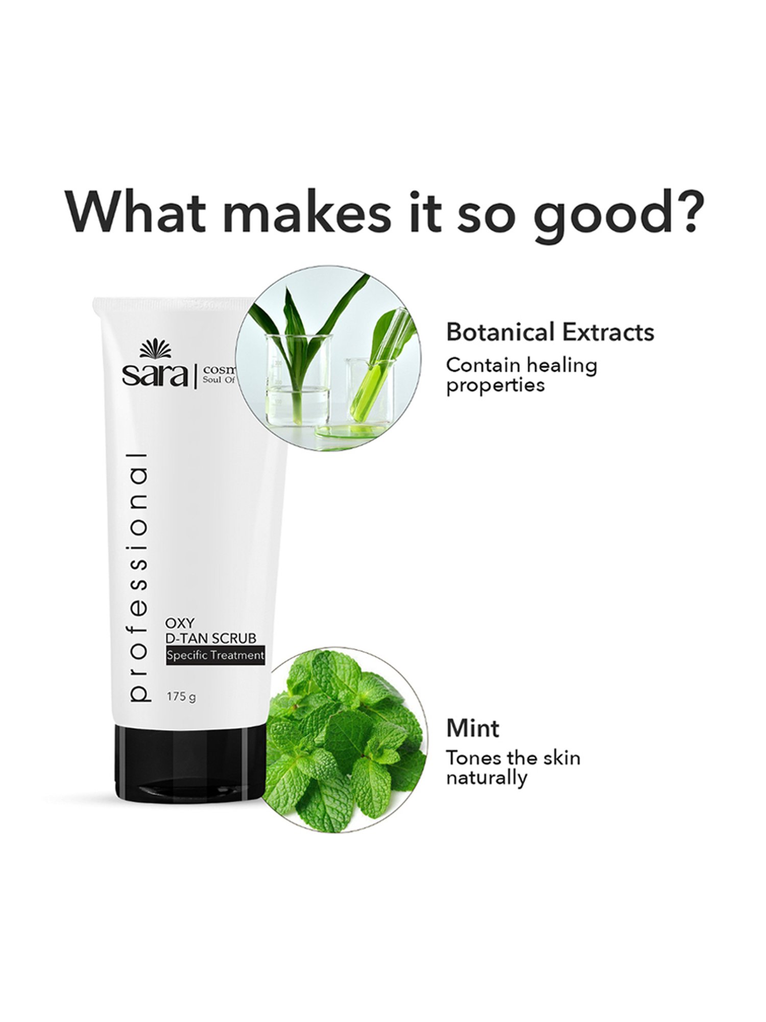 SARA Professional Oxy D-Tan Scrub - 175 gm