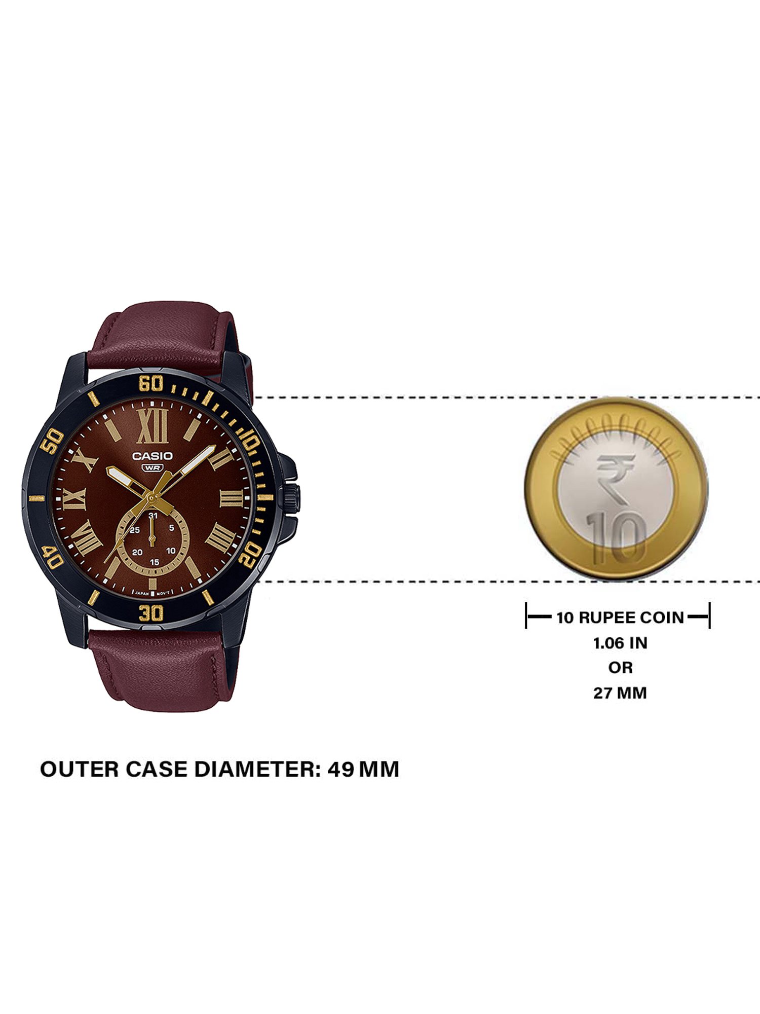 Casio MTP-VD200BL-5BUDF Enticer Analog Watch for Men (49 mm)