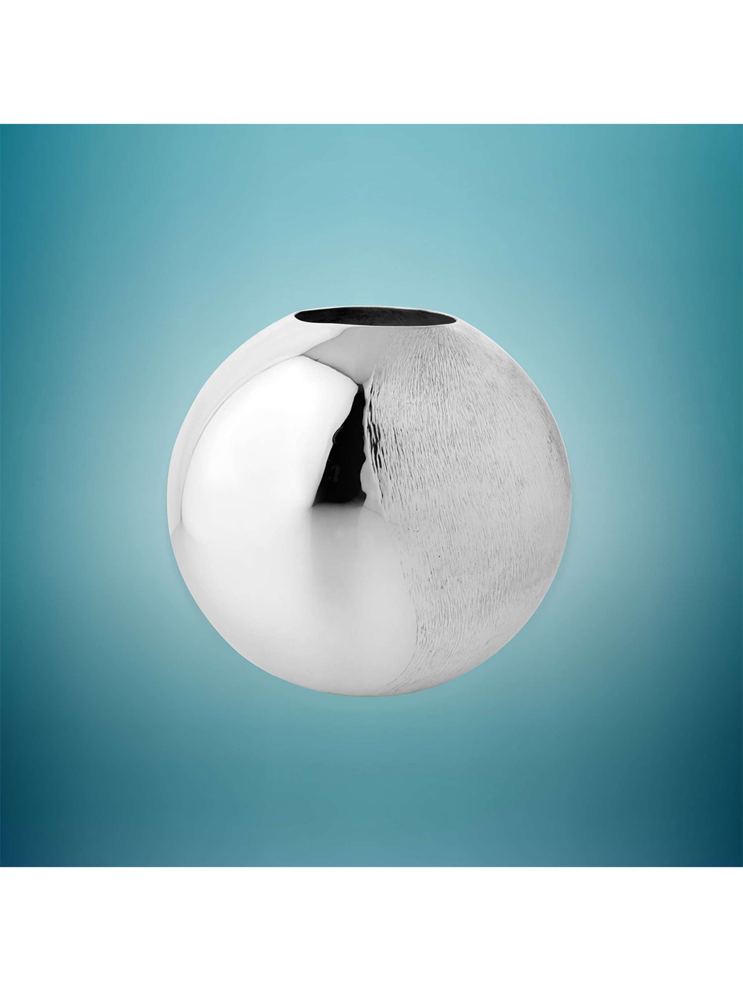 Episode Silver Plated Flower Vase Oval Semi Rice Hammered - Small