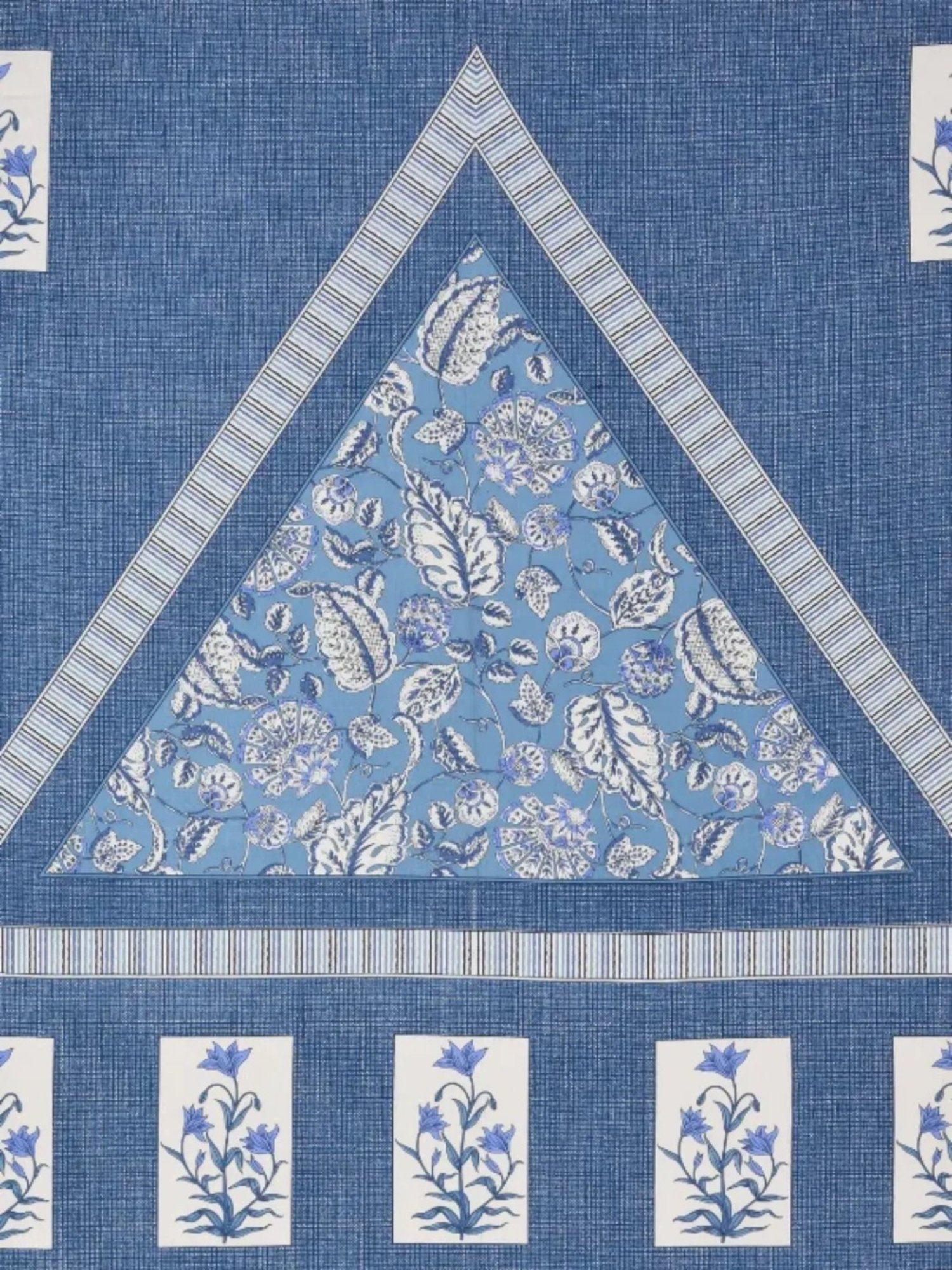 Living Roots Floral Blue 240 TC Cotton Bedsheet with 2 Pillow Covers