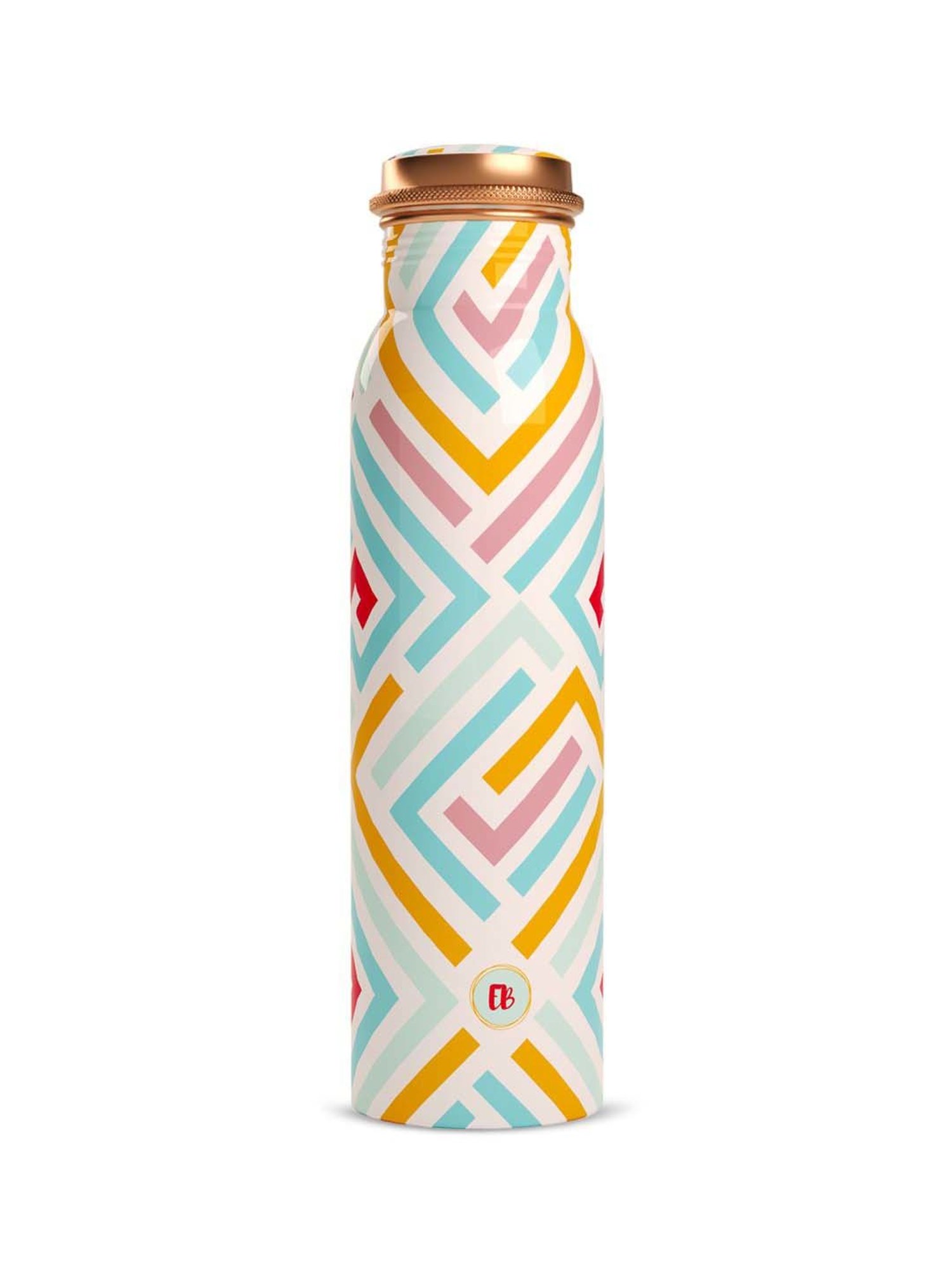 Everything Beautiful White & Yellow Copper Water Bottle - Standard (0.9 L)
