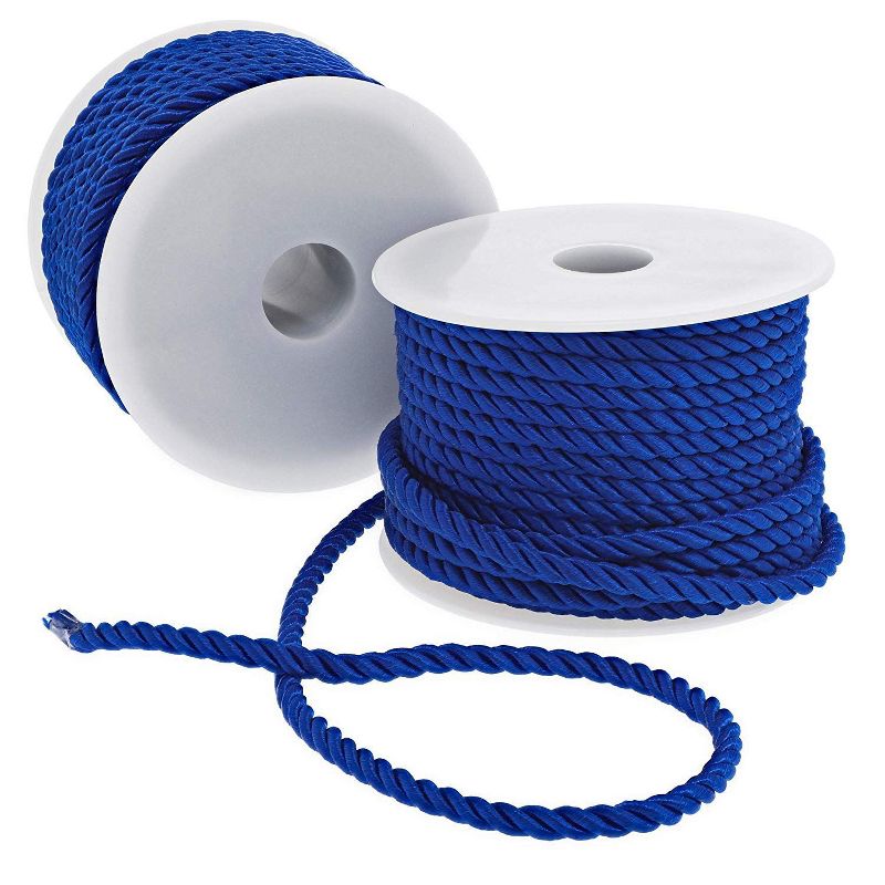 Bright Creations 2 Pack Blue Nylon Cord Twisted Rope for Arts and Crafts (0.2 in x 36 Yards)