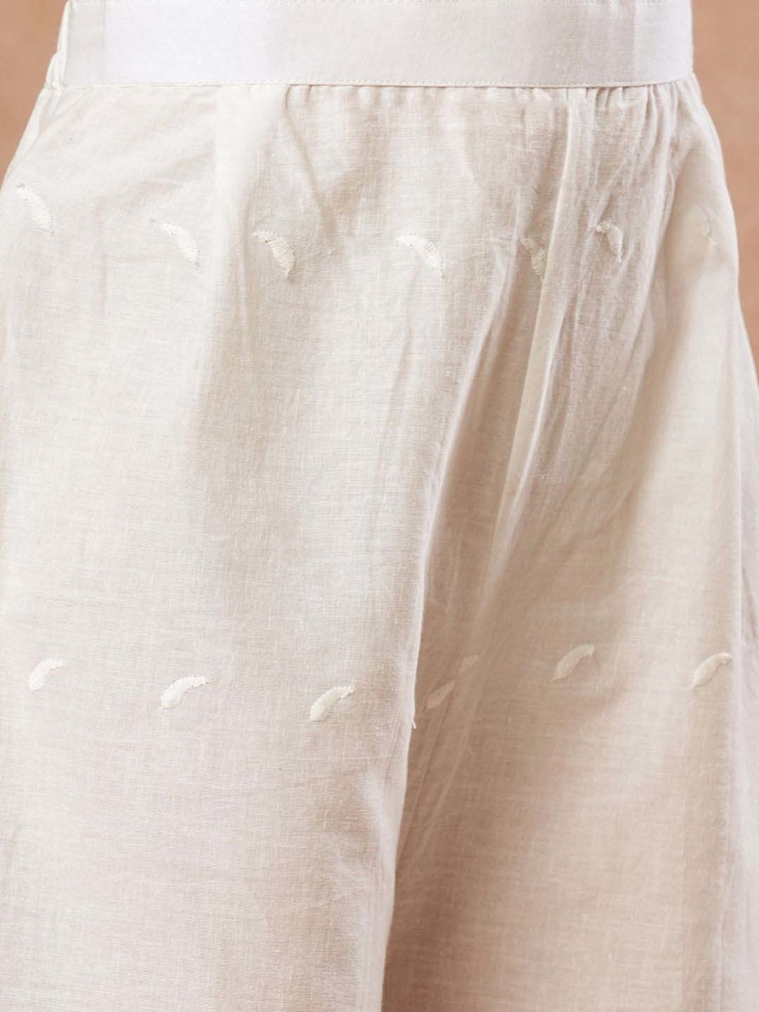 Fashor Yellow Cotton Embroidered Kurta & Palazzo Set With Dupatta