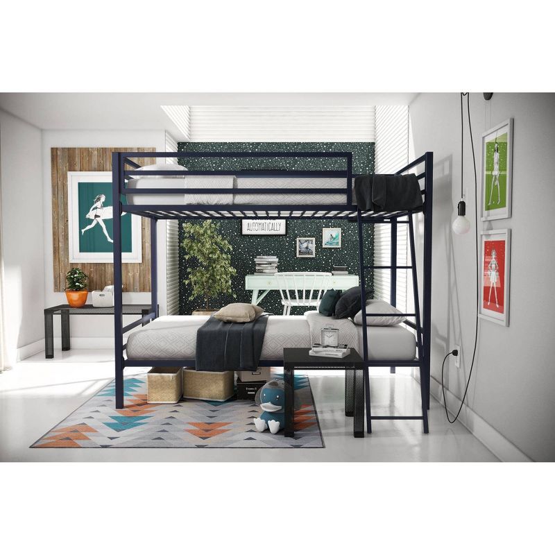 Twin over Twin Maxwell Metal Bunk Bed Navy Blue - Novogratz