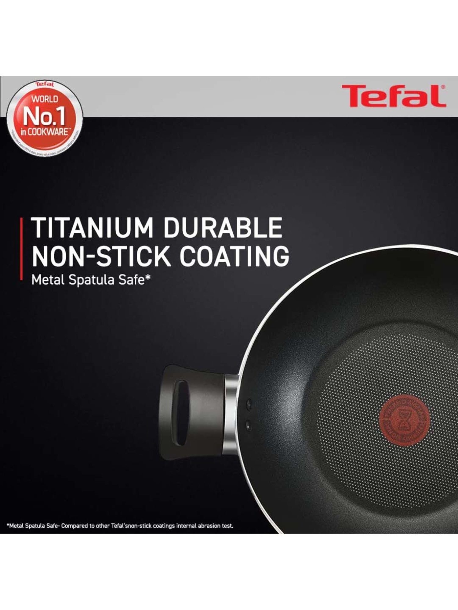 Tefal Day By Day Brown Aluminium 26 cm Non Stick Kadhai With Lid (5 L)