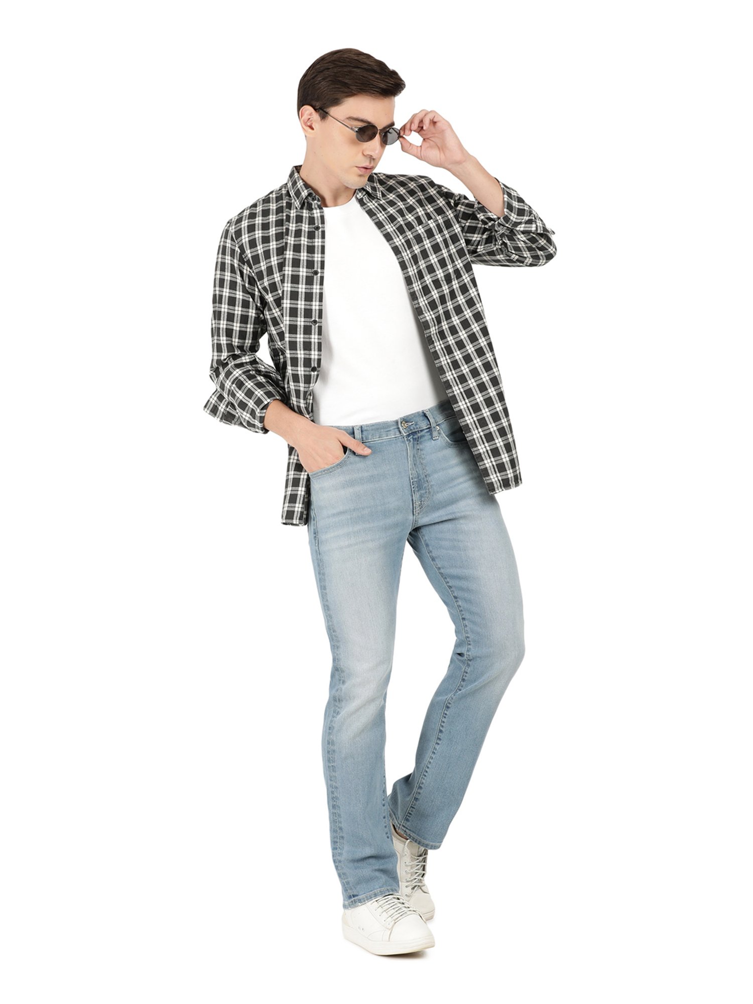 EVERBLUE Blue Regular Fit Midrise Stretchable Jeans