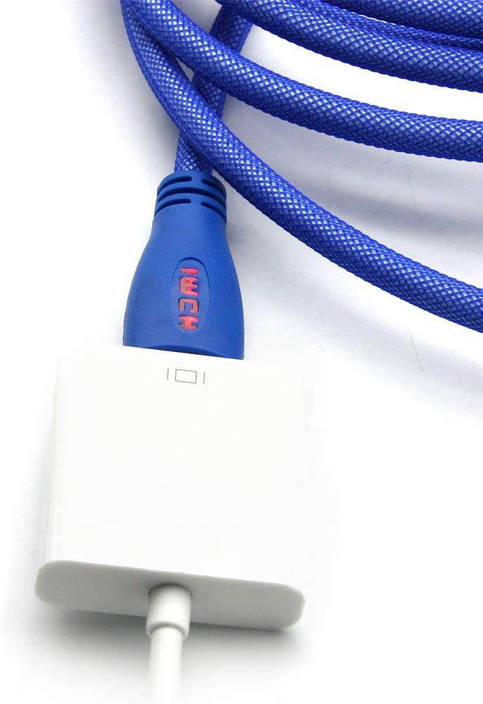 WGGE LED HDMI Cable 2.0 High speed, Nylon braiding, HDMI(19 PIN by copper wire), Gold connectors, Support 4k 1080p 3D TV, Ethernet, Home theater, HDTV, XBOX and set-top boxes (6.6 feet, BLUE)