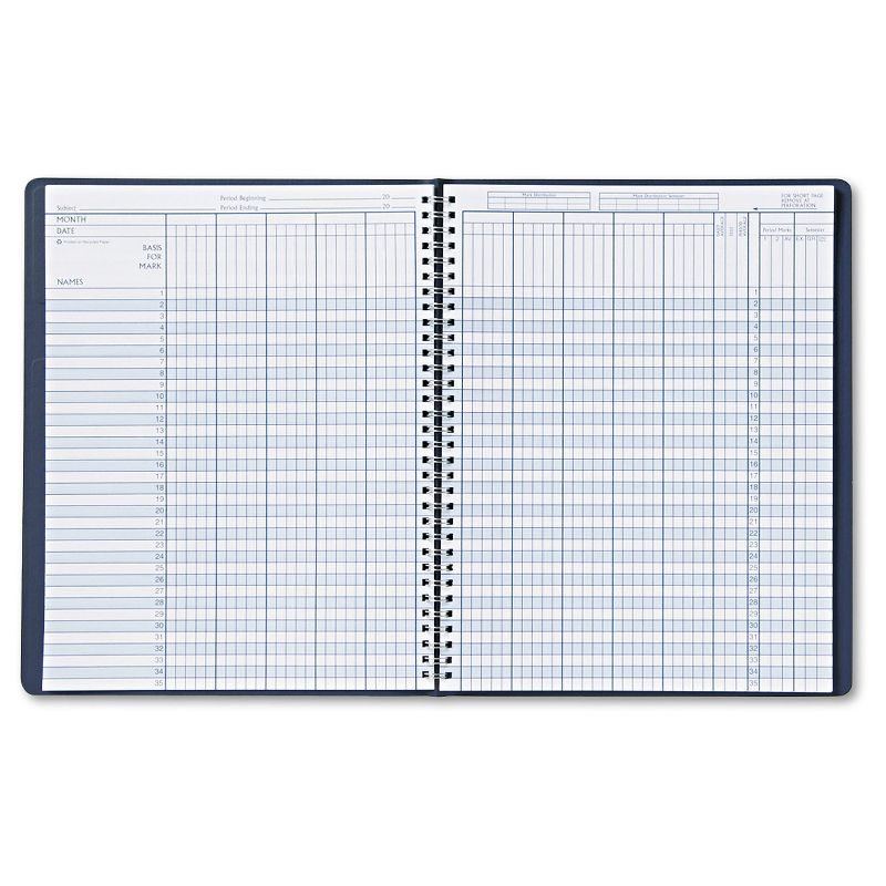 Undated House of Doolittle Class Book Embossed Leather-Like Cover 11 X 8-1/2 Blue