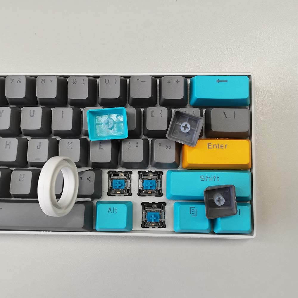 CUUWE 61 PBT Keycaps for 60 Percent Keyboard, Backlit Keycap Set for Mechanical Gaming Keyboard OEM Profile Keycaps with Key Puller for Cherry MX Switches GH60/RK61/GK61/Annie pro 2