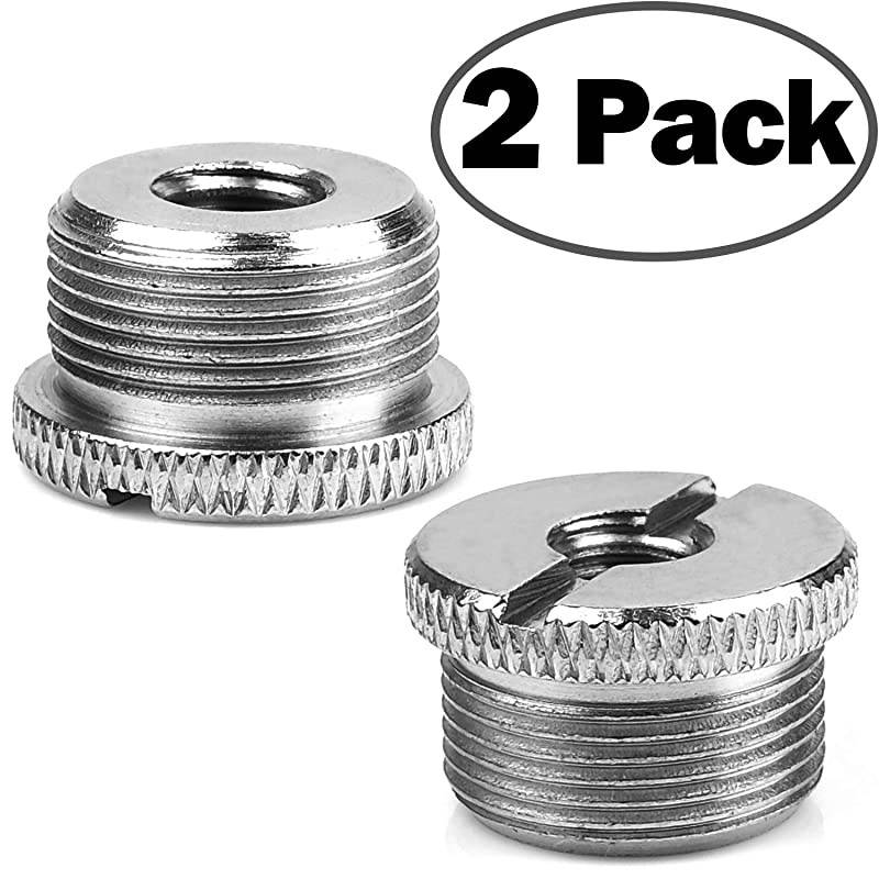 Mic Stand Adapter 58 to 14 Adapter Male to Female Mic Screw Adapter Microphone Stand Adapter Camera Tripod Microphone Accessory for Tripod StandMic Microphone Stand Mount2Pack