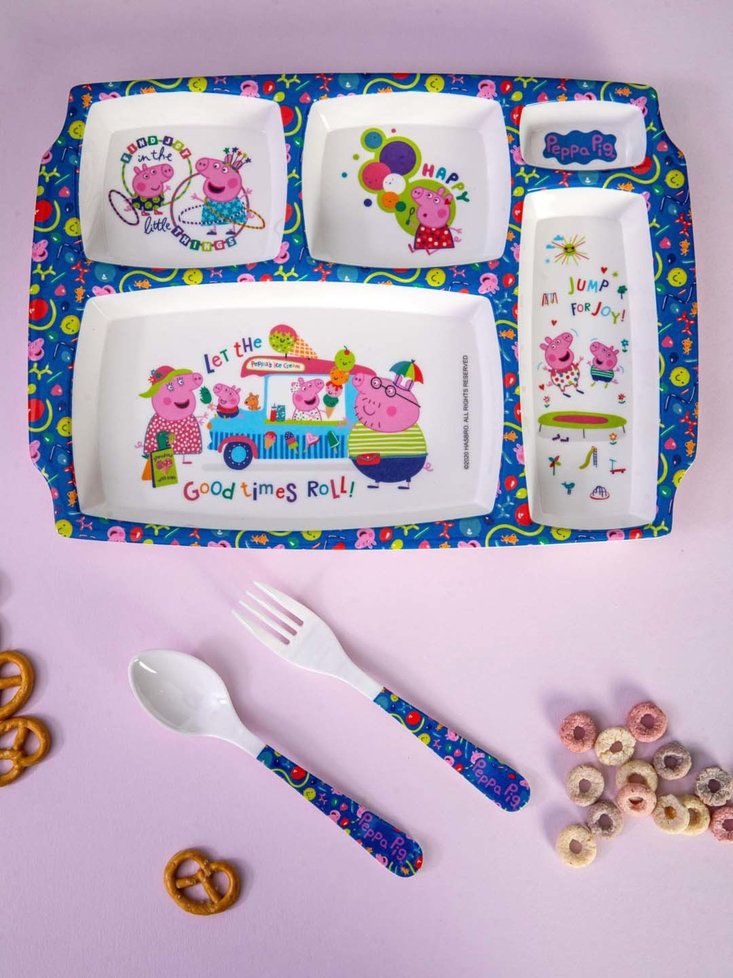 Servewell Multicolor Melamine Part Plate - Set of 3