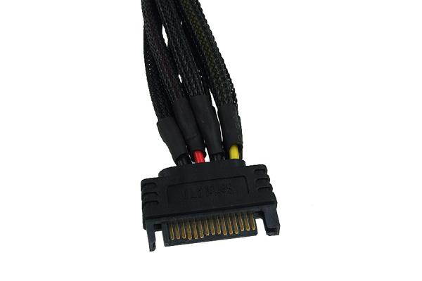 Phobya 5-Pin SATA Power to 2x 5-Pin SATA Power Splitter Cable - 15cm | Black (87291)